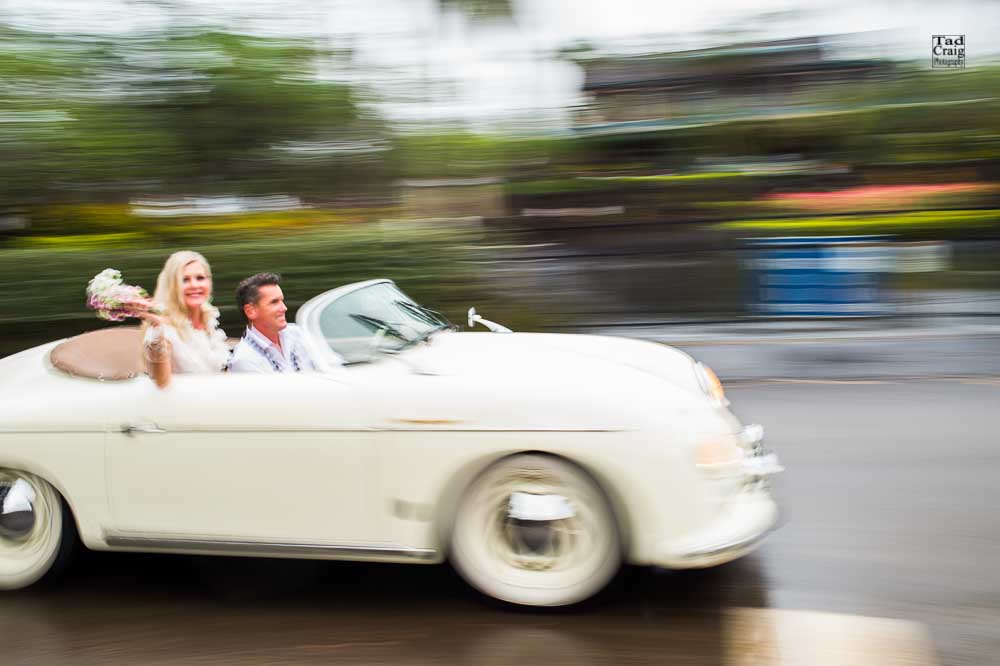 Married & Speeding away in a 56 Porsche