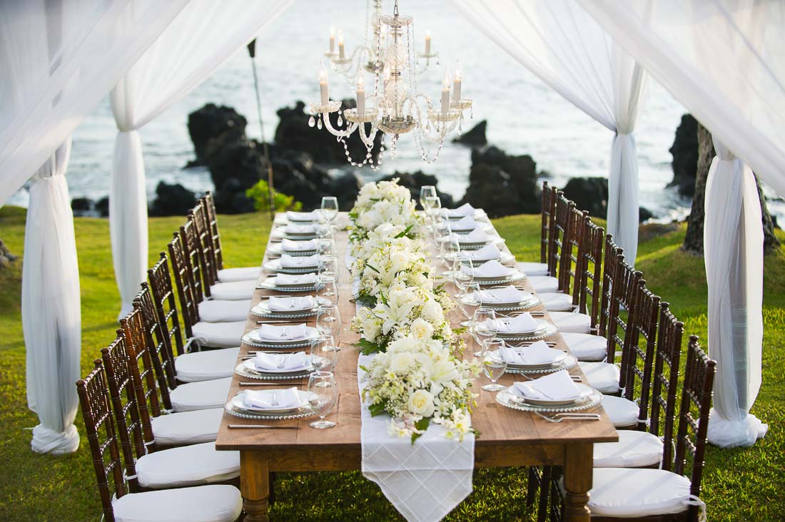 Classy Reception Table by the Sea