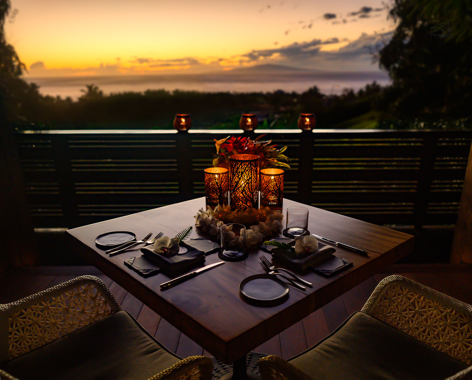 Dinner is ready for you at the Hotel Wailea Tree House
